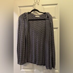 Hollister Open-Front Gray Knit Cardigan
